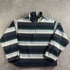 The Great Plains Jacket Mens Large Gray Blue Fleece 1/4 Zip Pullover Outdoors